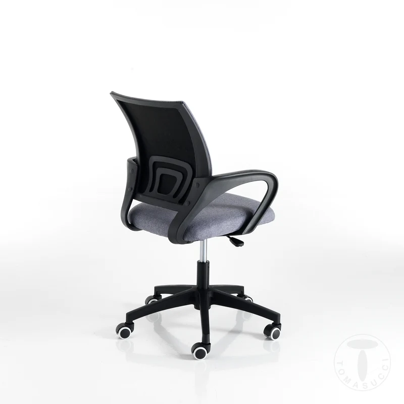 Sedia da ufficio regolabile seduta in tessuto grigio base con ruote cm 56x56x85/95h