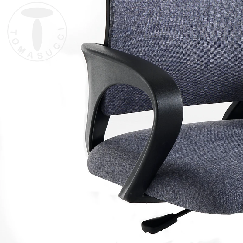 Sedia da ufficio regolabile seduta in tessuto grigio base con ruote cm 56x56x85/95h