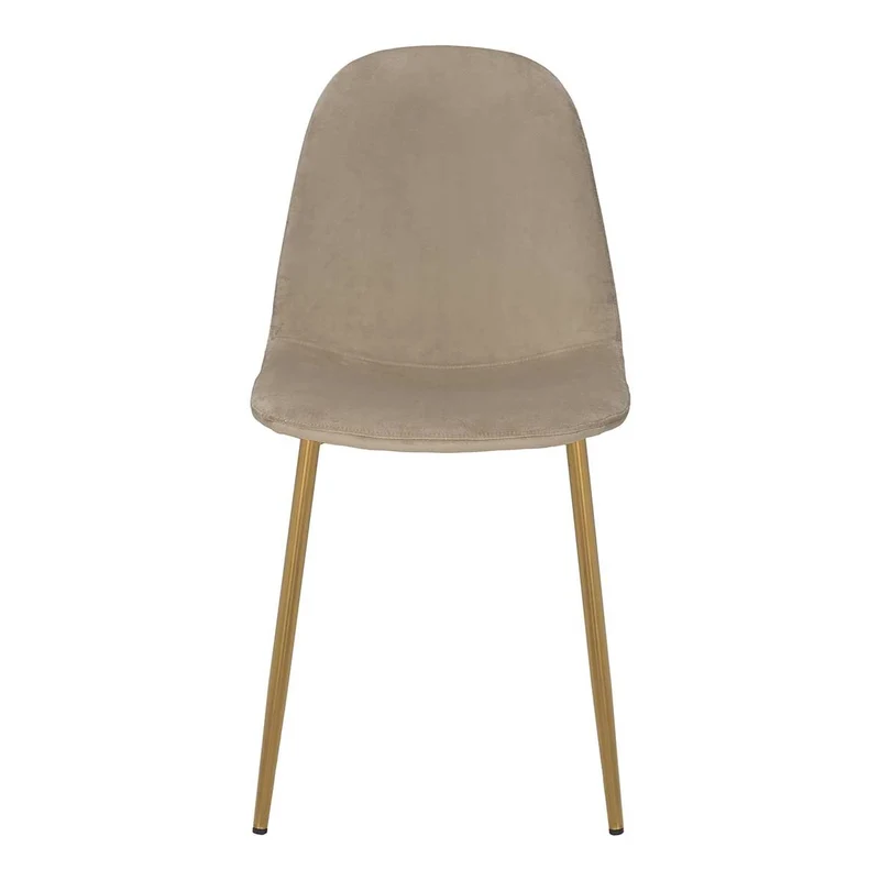 Silla de comedor metal oro terciopelo beige Manila
