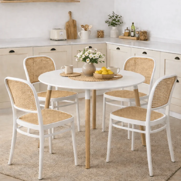 Conjunto mesa redonda 110 cm con 4 sillas Domus