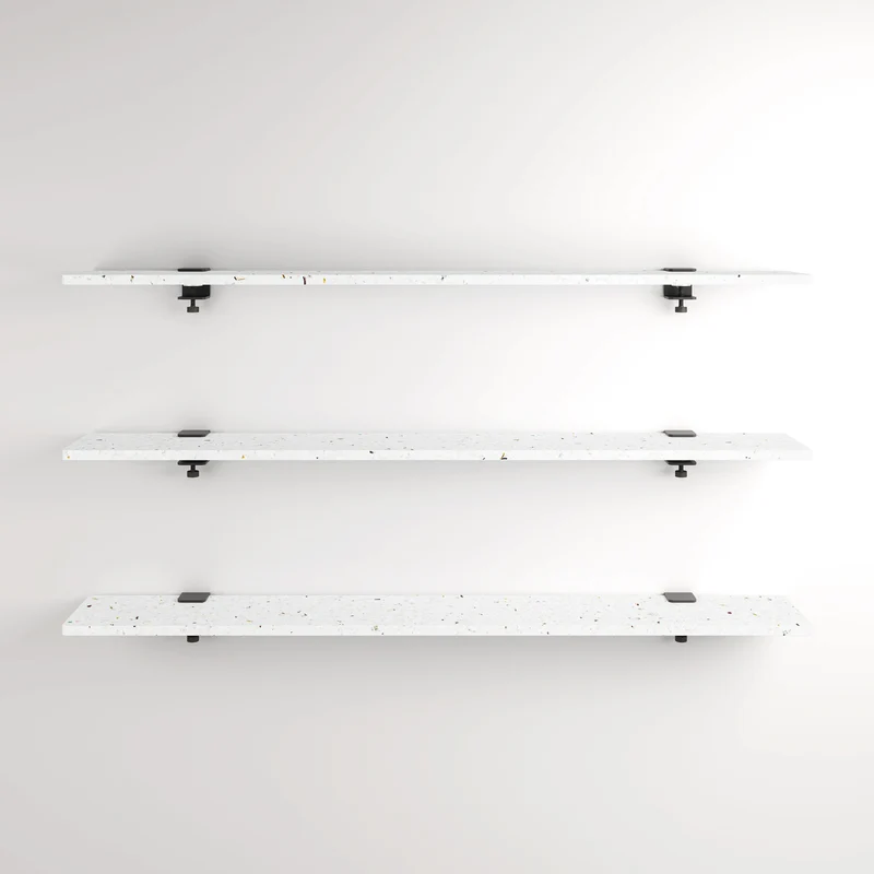 Lot de 3 étagères murales BRACKET - plastique recyclé Venezia - 60 à 150cm