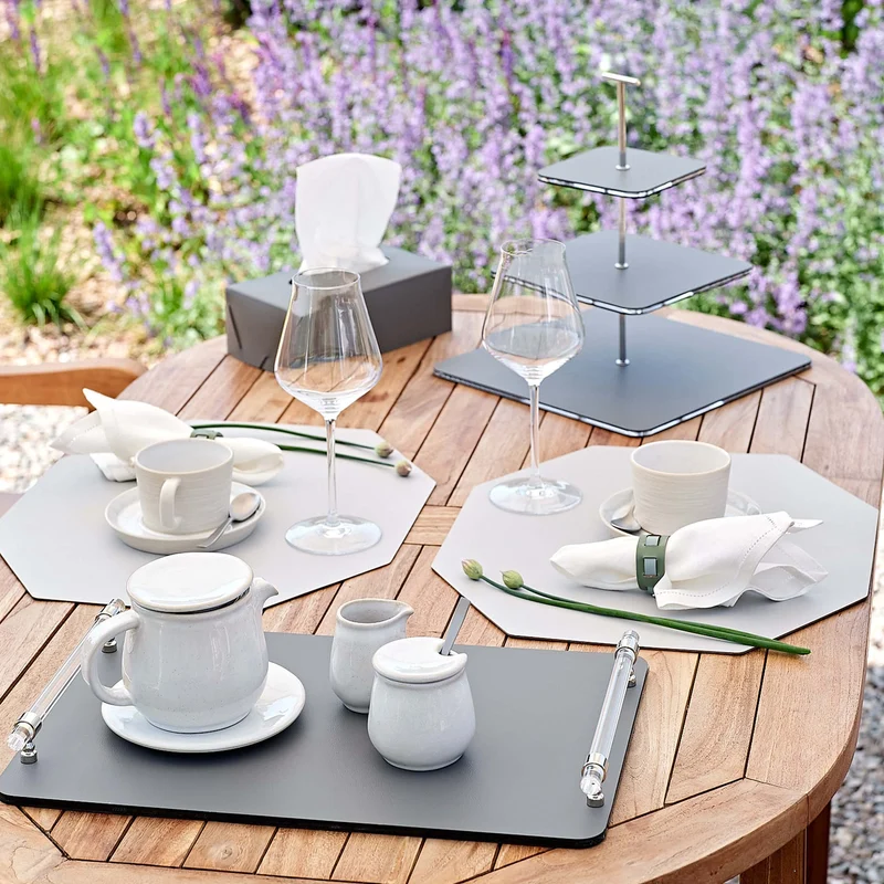 Leather Octagonal PLACEMAT & Napkin Rings BOTTEGA by Ekaterina Borovkova for ADJ STYLE