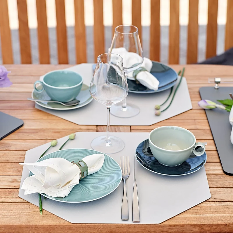 Leather Octagonal PLACEMAT & Napkin Rings BOTTEGA by Ekaterina Borovkova for ADJ STYLE