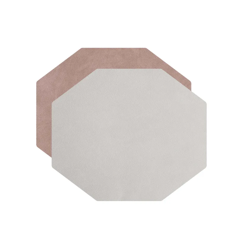 Leather Octagonal PLACEMAT & Napkin Rings BOTTEGA by Ekaterina Borovkova for ADJ STYLE