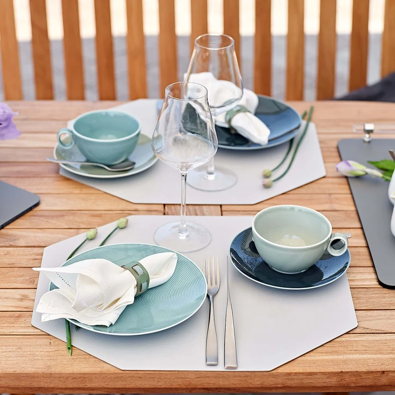 Leather Octagonal PLACEMAT & Napkin Rings BOTTEGA by Ekaterina Borovkova for ADJ STYLE