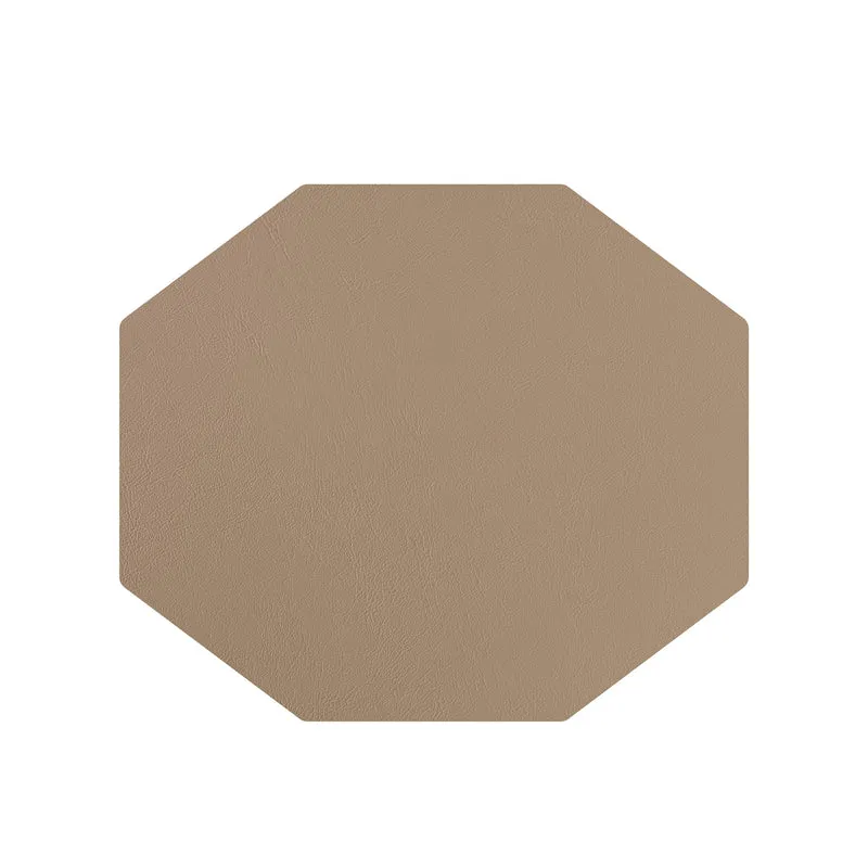 Leather Octagonal PLACEMAT & Napkin Rings BOTTEGA by Ekaterina Borovkova for ADJ STYLE