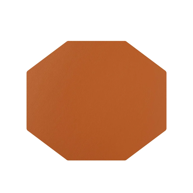 Leather Octagonal PLACEMAT & Napkin Rings BOTTEGA by Ekaterina Borovkova for ADJ STYLE