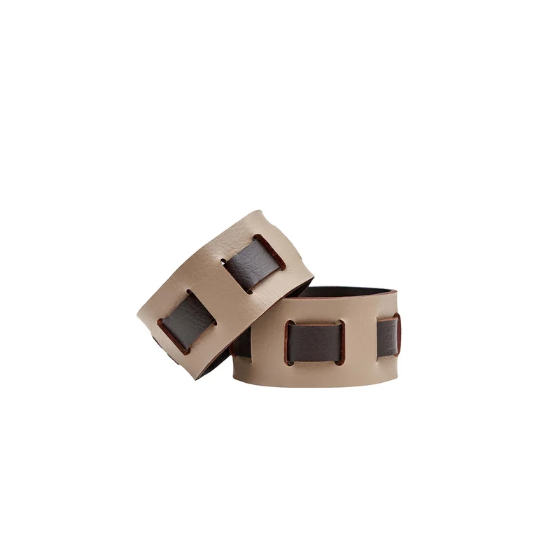 Leather Oval PLACEMAT & Napkin Rings BOTTEGA by Ekaterina Borovkova for ADJ STYLE