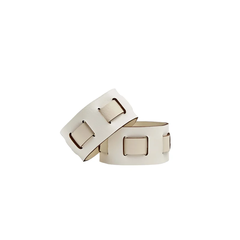 Leather Oval PLACEMAT & Napkin Rings BOTTEGA by Ekaterina Borovkova for ADJ STYLE