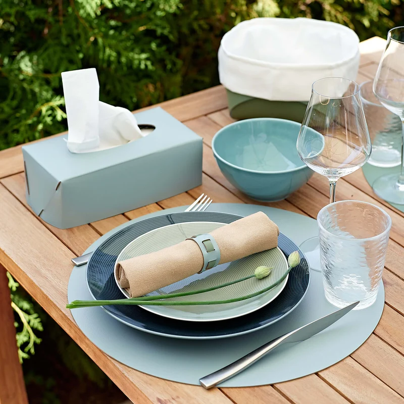 Leather Round PLACEMAT & Napkin Rings BOTTEGA by Ekaterina Borovkova for ADJ STYLE