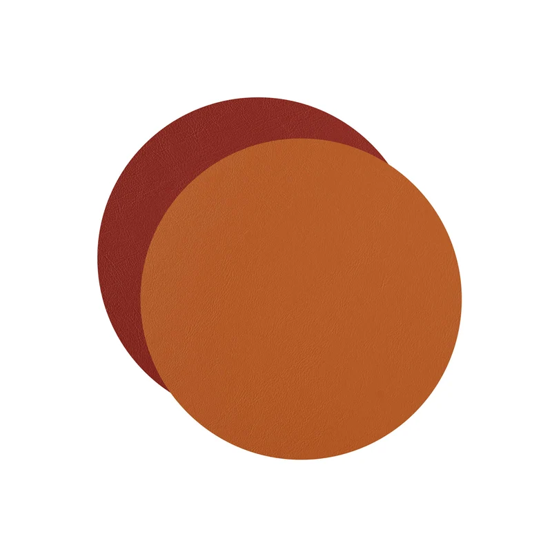 Leather Round PLACEMAT & Napkin Rings BOTTEGA by Ekaterina Borovkova for ADJ STYLE