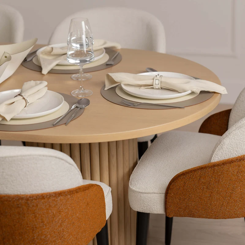 Leather Round PLACEMAT & Napkin Rings BOTTEGA by Ekaterina Borovkova for ADJ STYLE