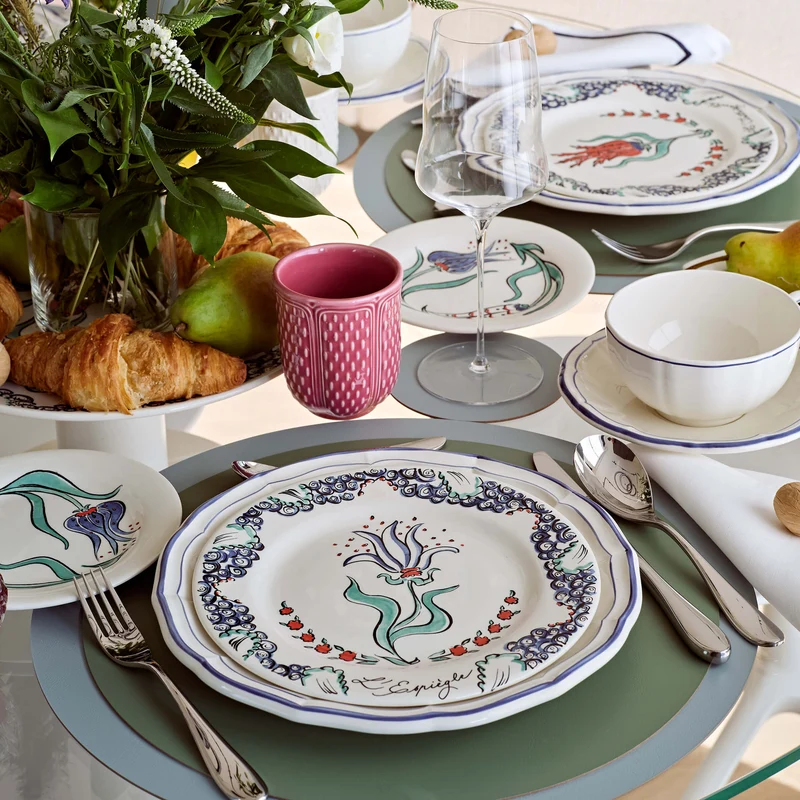 Leather Round PLACEMAT & Napkin Rings BOTTEGA by Ekaterina Borovkova for ADJ STYLE