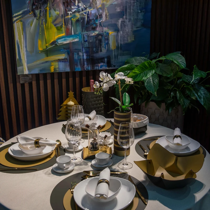Leather Round PLACEMAT & Napkin Rings BOTTEGA by Ekaterina Borovkova for ADJ STYLE