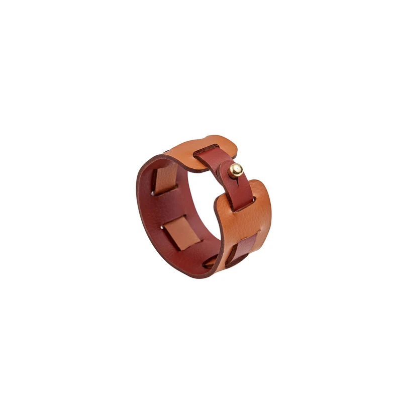 Leather Oval PLACEMAT & Napkin Rings BOTTEGA by Ekaterina Borovkova for ADJ STYLE