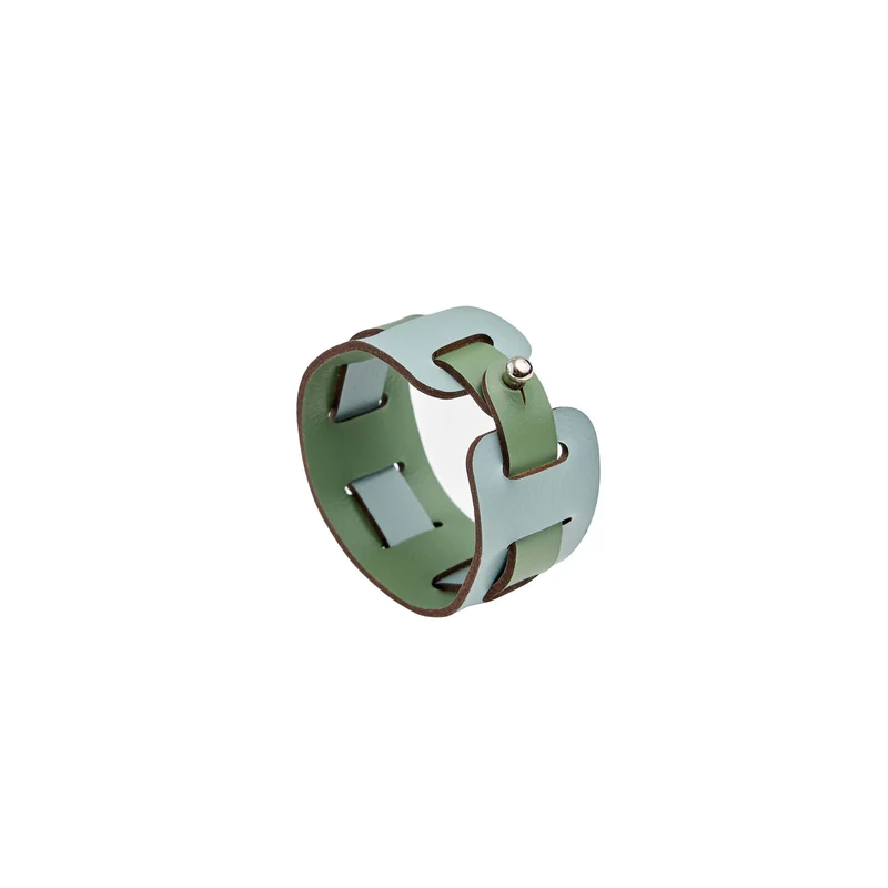 Leather Oval PLACEMAT & Napkin Rings BOTTEGA by Ekaterina Borovkova for ADJ STYLE
