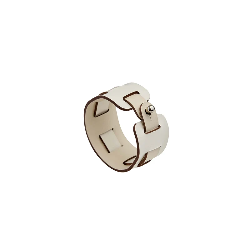 Leather Oval PLACEMAT & Napkin Rings BOTTEGA by Ekaterina Borovkova for ADJ STYLE