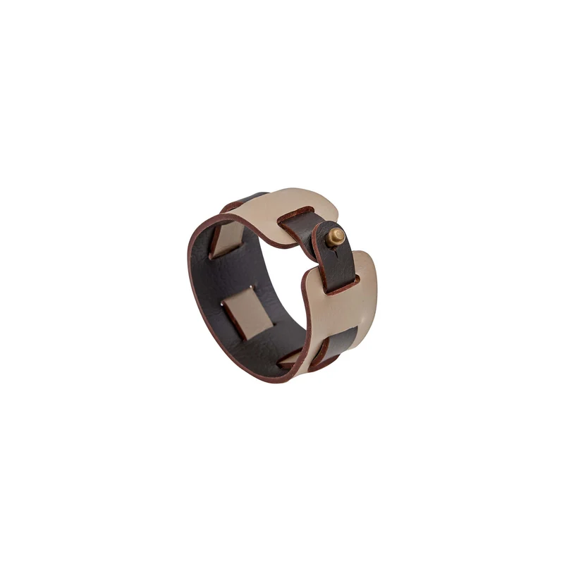 Leather Oval PLACEMAT & Napkin Rings BOTTEGA by Ekaterina Borovkova for ADJ STYLE