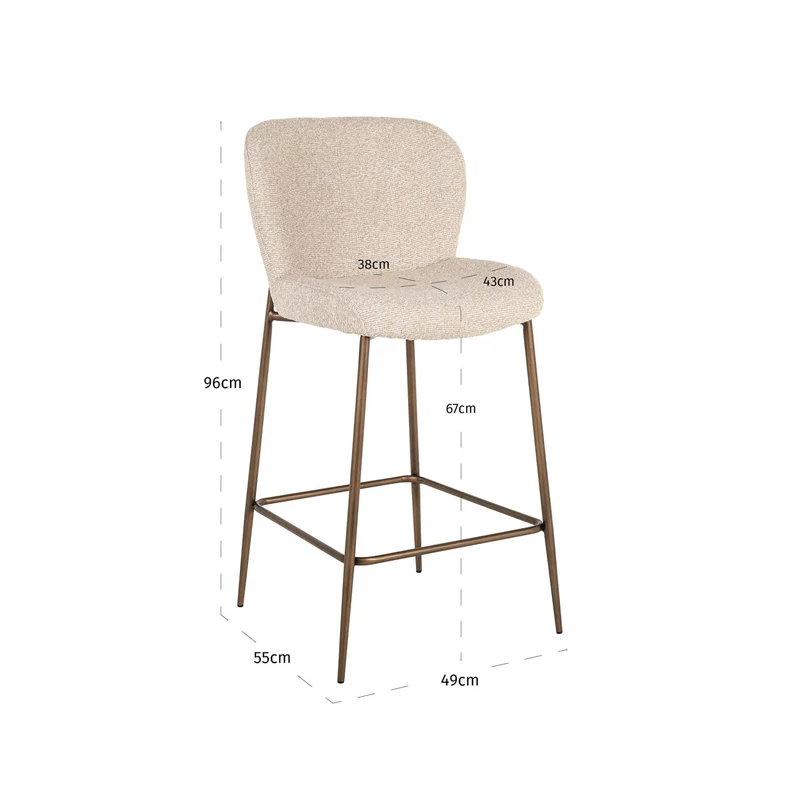 Richmond Interiors Thekenstuhl Odarby brown tweed fire retardant