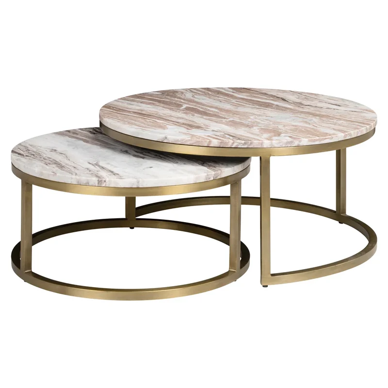Richmond Interiors Couchtisch Bottega Blush beige (Set of 2)