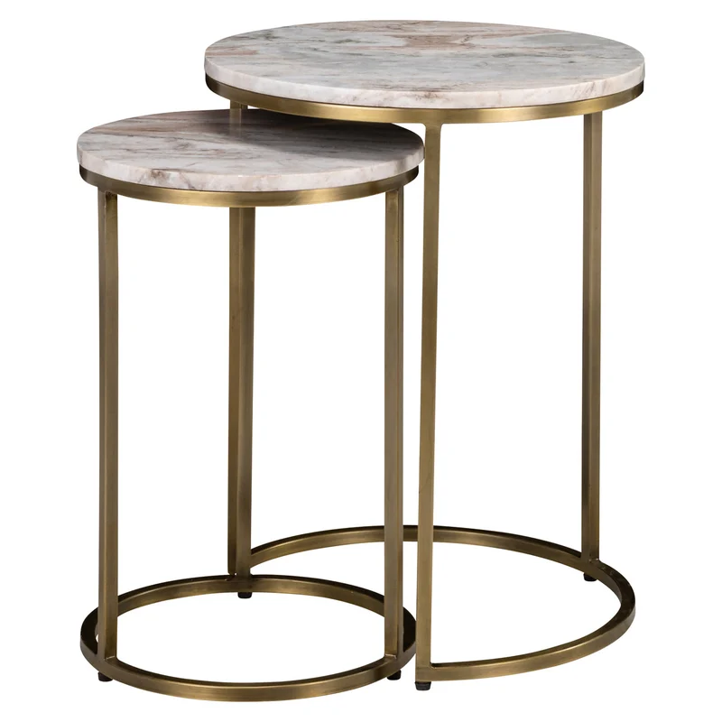 Richmond Interiors Beistelltisch Bottega Blush beige (Set of 2)
