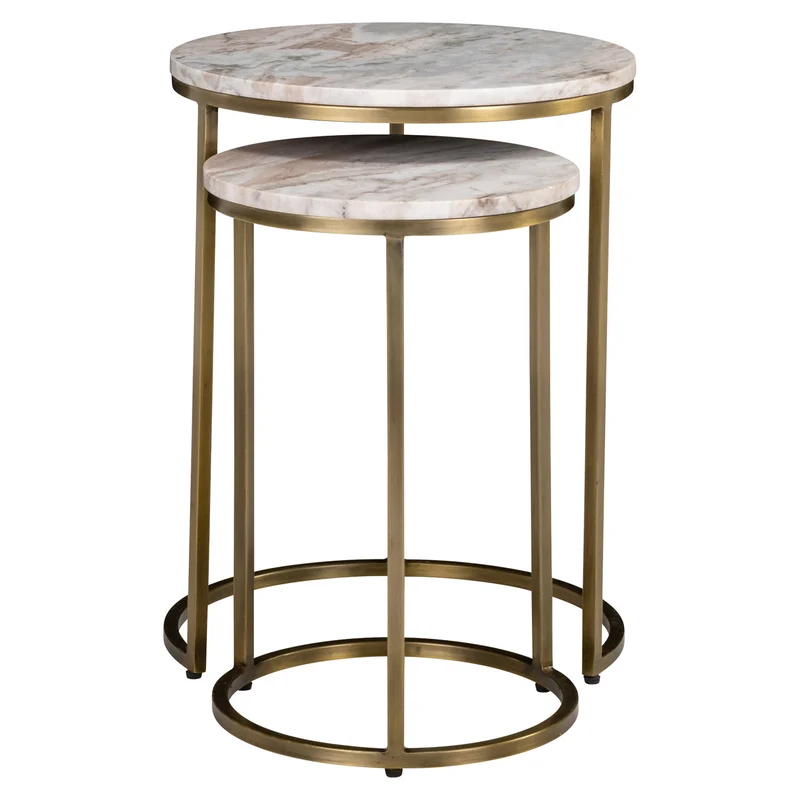 Richmond Interiors Beistelltisch Bottega Blush beige (Set of 2)