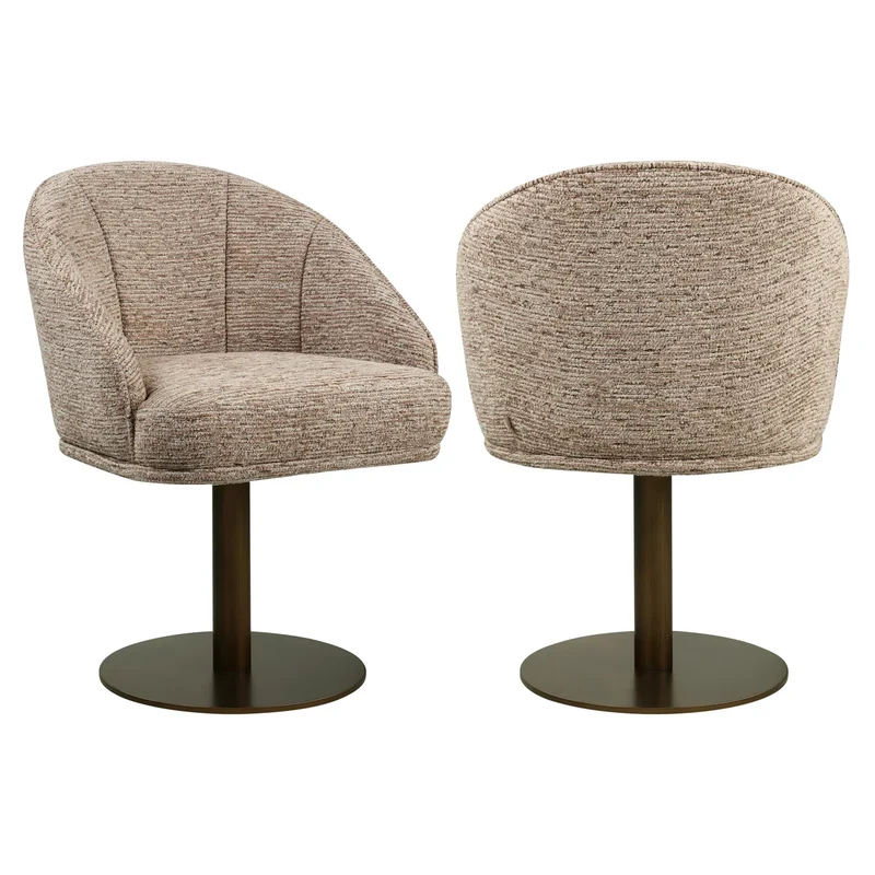 Richmond Interiors Esszimmerstuhl Beverly mocca linear swivel