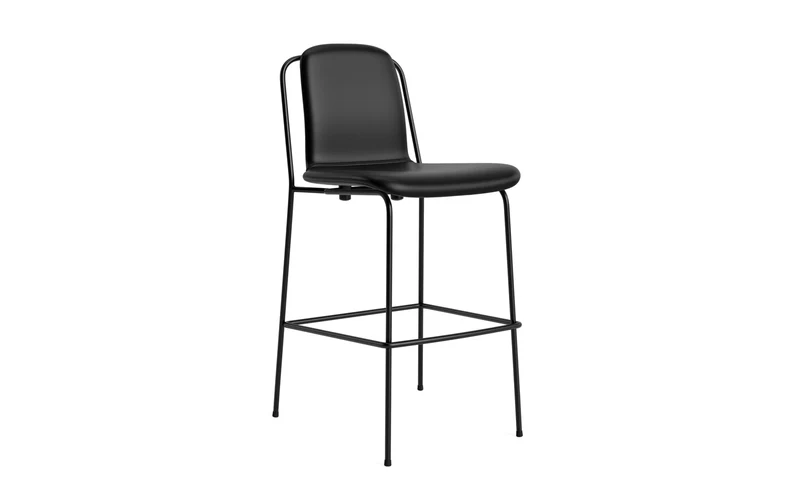 Studio Barstuhl 65 cm Vollpolster Stahl Schwartz/Ultra