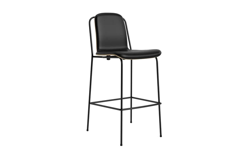 Studio Barstuhl 75 cm frontpolster schwarzes Stahl/ Eiche/ Ultra