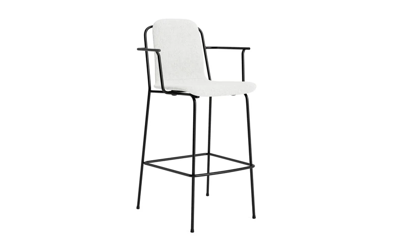 Studio Barstuhl mit Armlehne 75 cm gepolstert schwarzes Stahl/ Hallingdal