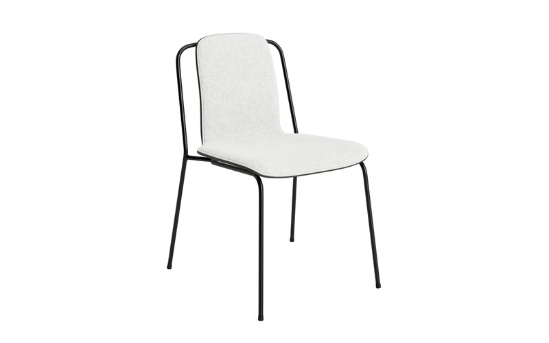 Studio Stuhl Frontpolster, schwarzes Stahl & Schwarz Hallingdal