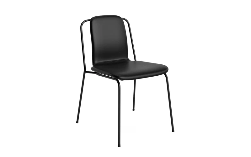 Studio Stuhl Vollpolster, schwarzes Stahl Ultra