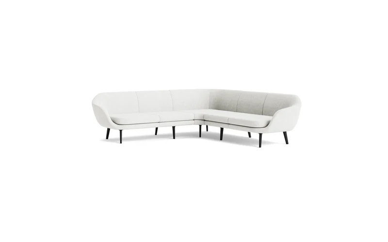Sum modulares Sofa 4-Sitzer Ecke, schwarzes Aluminium