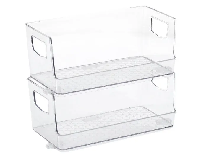 ZELLER Aufbewahrungsboxen Set 2-teilig Kunststoff transparent 25.5x12.5x11 cm
