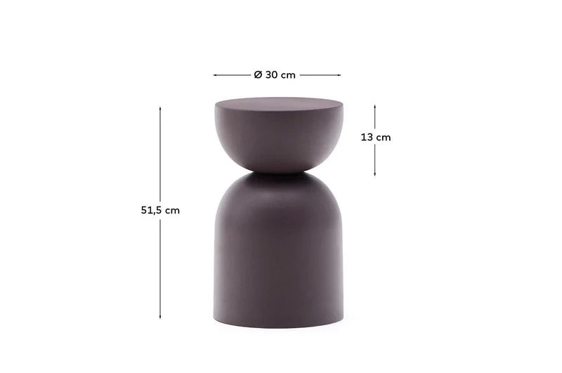Beistelltisch Rachell aus Metall mit lackierter Oberfläche in Dunkellila Ø30 cm