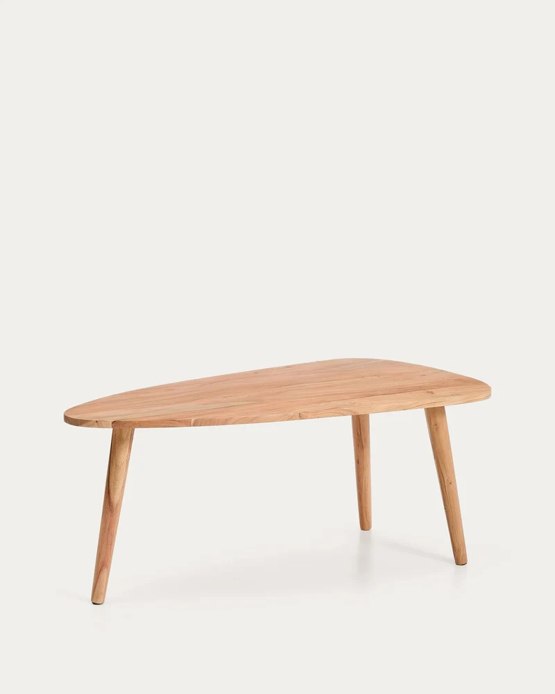 Couchtisch Duvani aus massivem Akazienholz mit gebleichtem Finish Ø 110 x 60 cm