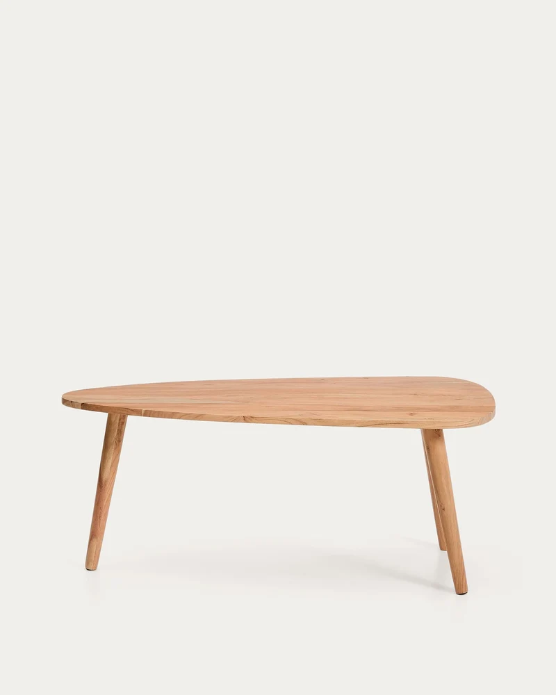 Couchtisch Duvani aus massivem Akazienholz mit gebleichtem Finish Ø 110 x 60 cm