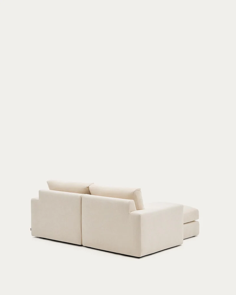 Modulares Sofa Alea für 3 Personen mit abnehmbarem Bezug aus Chenille mit Chaiselongue lin