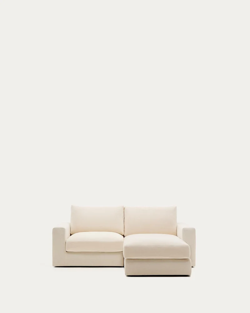 Modulares Sofa Alea für 3 Personen mit abnehmbarem Bezug aus Chenille mit Chaiselongue rec