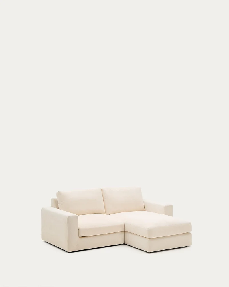 Modulares Sofa Alea für 3 Personen mit abnehmbarem Bezug aus Chenille mit Chaiselongue rec