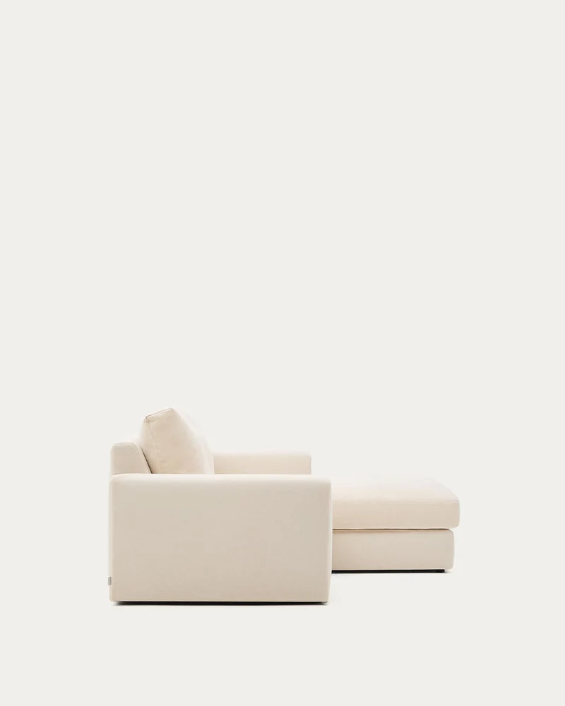 Modulares Sofa Alea für 3 Personen mit abnehmbarem Bezug aus Chenille mit Chaiselongue rec