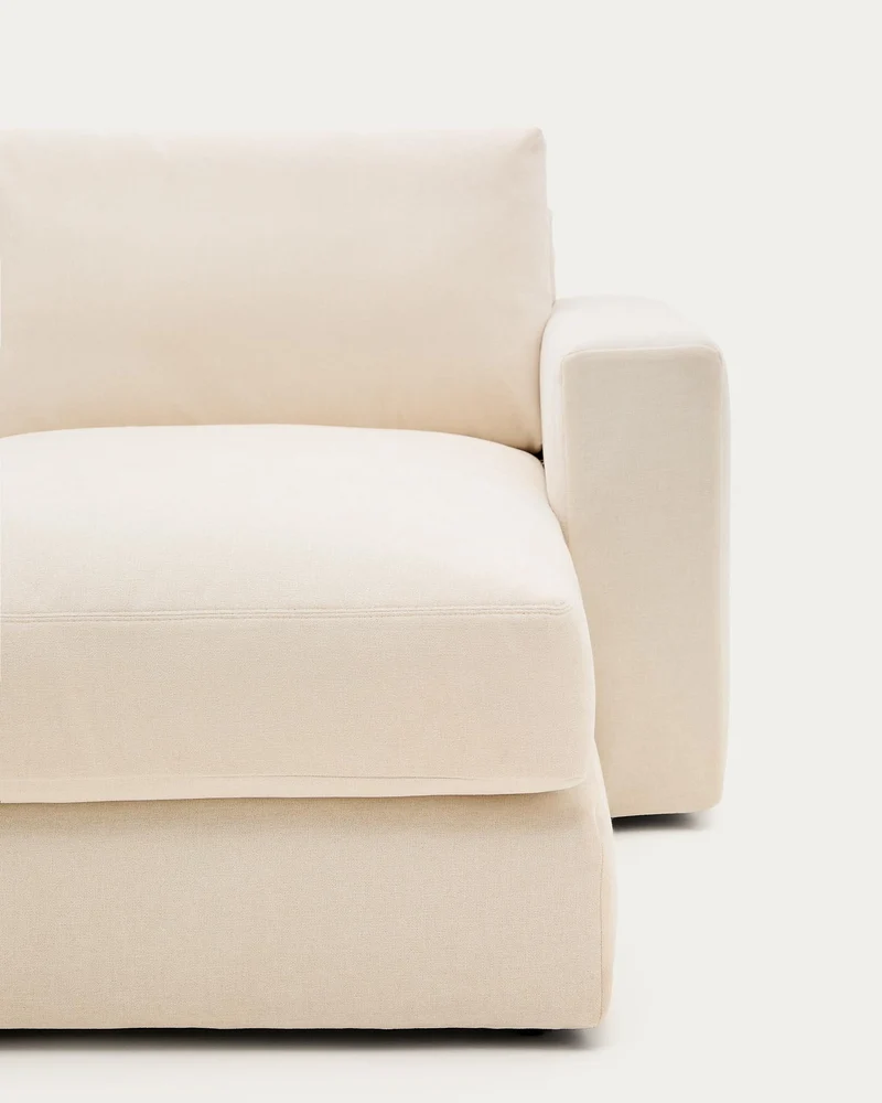 Modulares Sofa Alea für 3 Personen mit abnehmbarem Bezug aus Chenille mit Chaiselongue rec