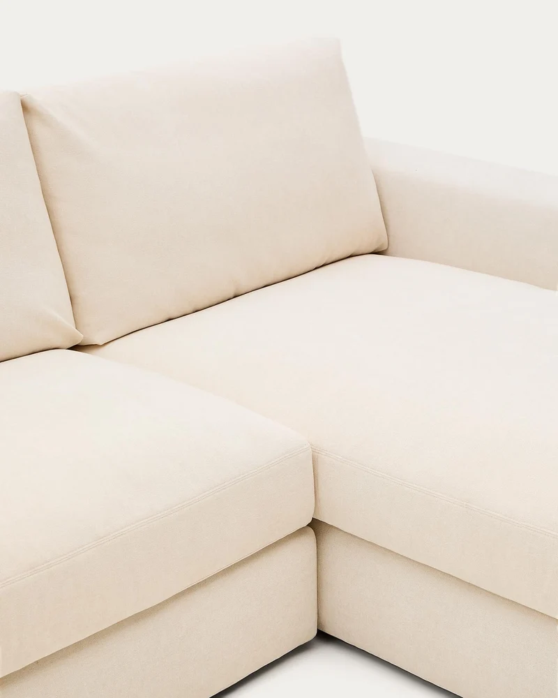 Modulares Sofa Alea für 3 Personen mit abnehmbarem Bezug aus Chenille mit Chaiselongue rec