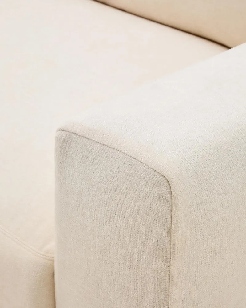 Modulares Sofa Alea für 4 Personen mit abnehmbarem Bezug aus Chenille mit Chaiselongue lin