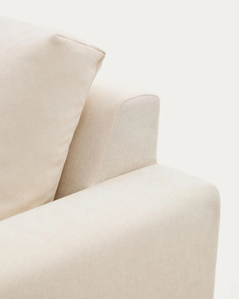 Modulares Sofa Alea für 4 Personen mit abnehmbarem Bezug aus Chenille mit Chaiselongue lin