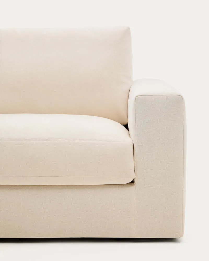 Modulares Sofa Alea für 4 Personen mit abnehmbarem Bezug aus Chenille mit Chaiselongue lin
