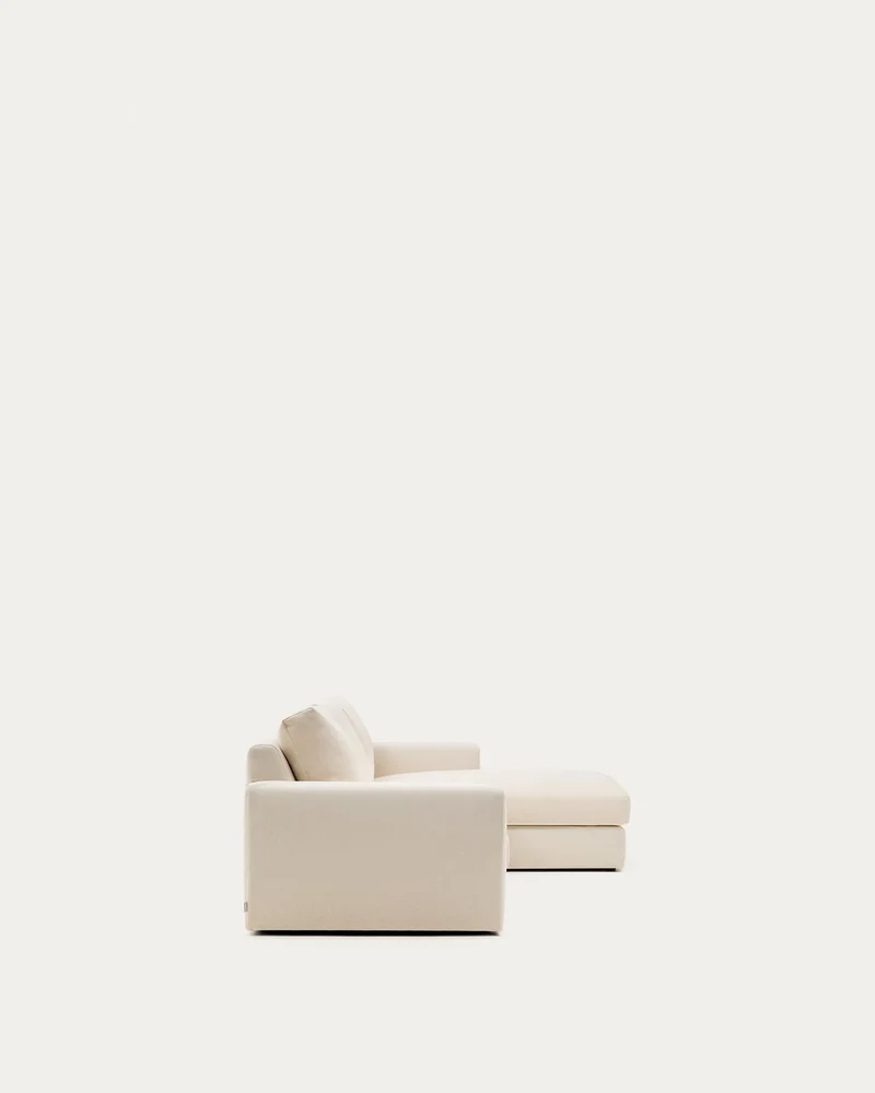 Modulares Sofa Alea für 4 Personen mit abnehmbarem Bezug aus Chenille mit Chaiselongue rec
