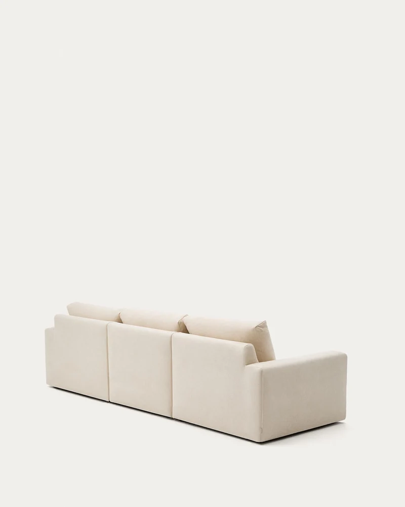 Modulares Sofa Alea für 4 Personen mit abnehmbarem Bezug aus Chenille mit Chaiselongue rec