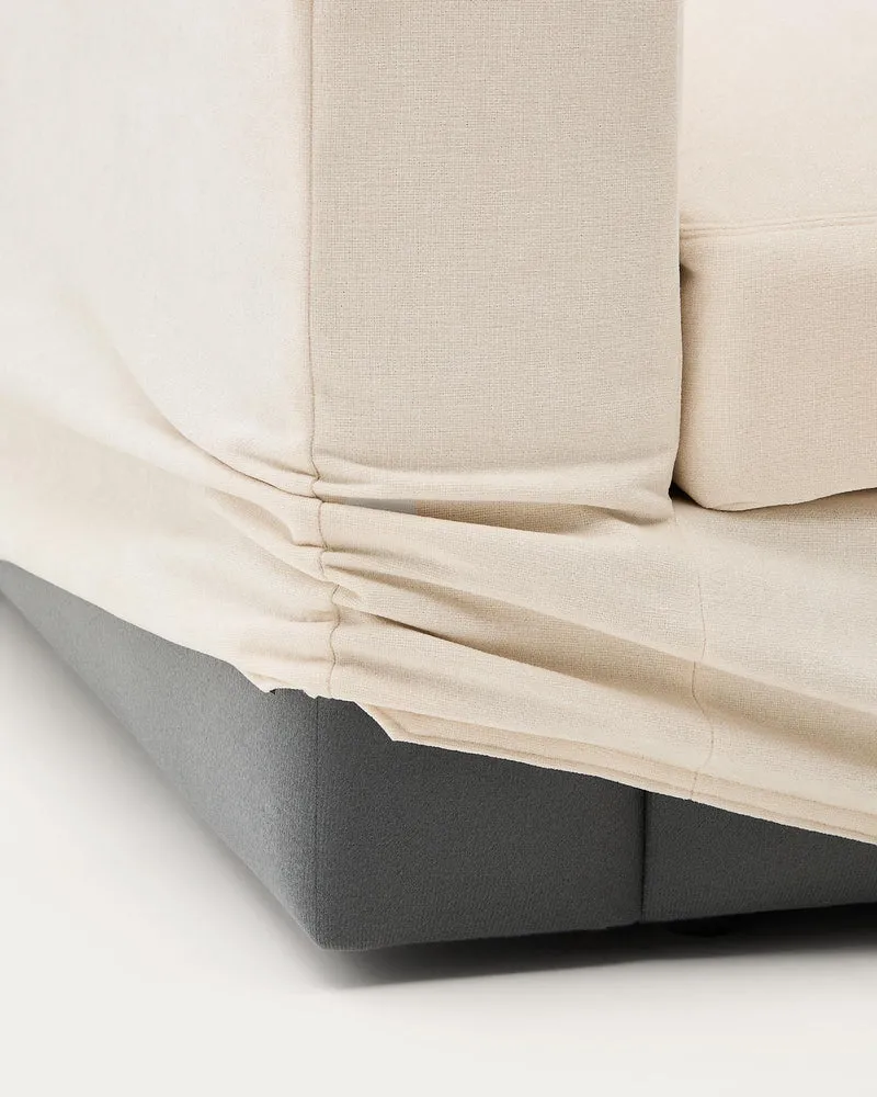 Modulares Sofa Alea für 4 Personen mit abnehmbarem Bezug aus Chenille mit Chaiselongue rec