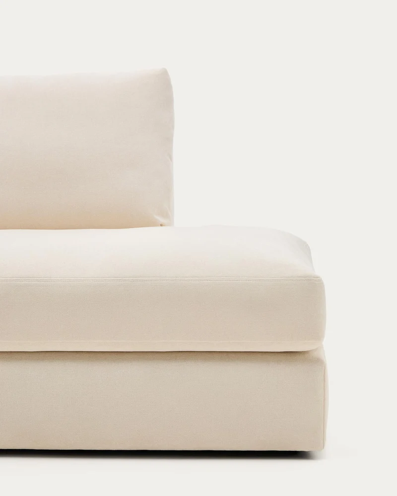 Modulares Sofa Alea für 5 Personen mit abnehmbarem Bezug aus Chenille mit Chaiselongue lin